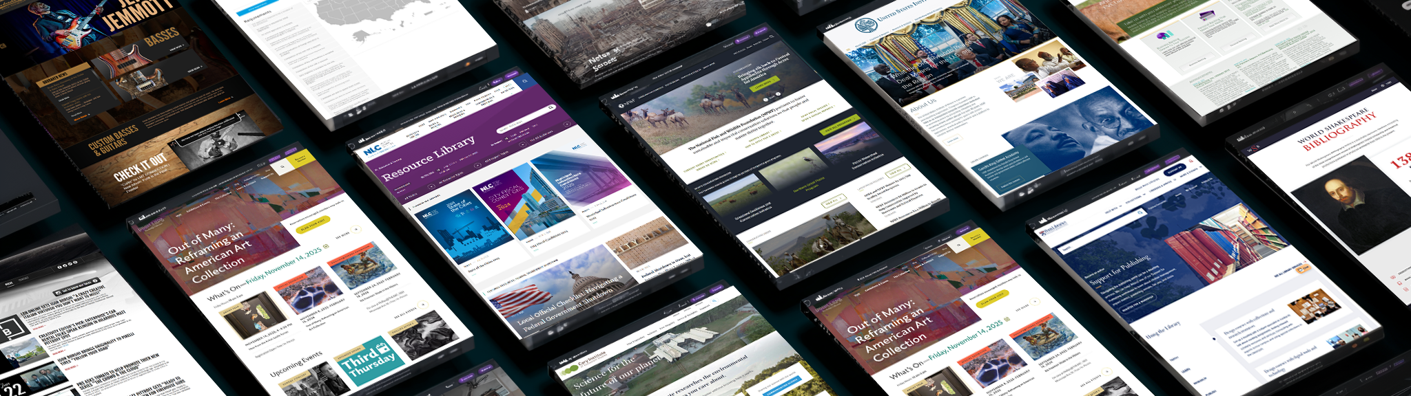 grid of past work screenshots